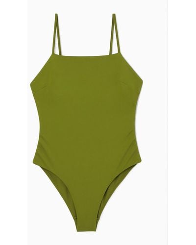 COS Badeanzug Mit Überkreuzten Bändern Am Rücken - Grün