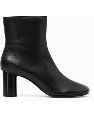 COS Cylinder-heel Leather Sock Boots - Black