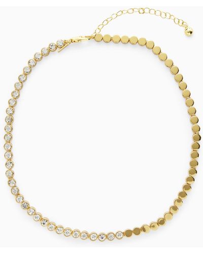 COS Short Crystal Necklace - White