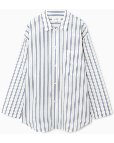 COS Striped Pyjama Shirt - White