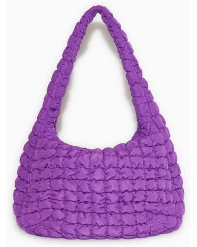 COS Quilted Oversized Shoulder Bag - Purple
