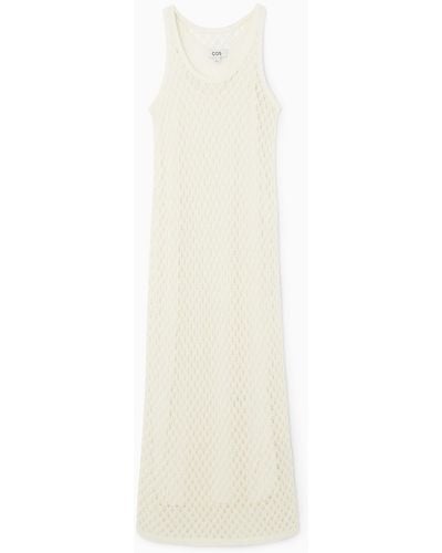 COS Sleeveless Open-knit Midi Dress - White