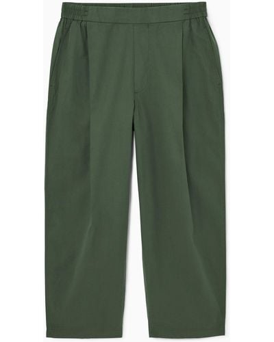 COS Wide-leg Elasticated Trousers - Green