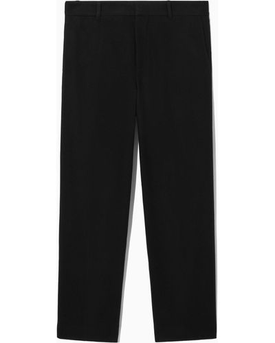 COS Wool-blend Relaxed Tailored Trousers - Black