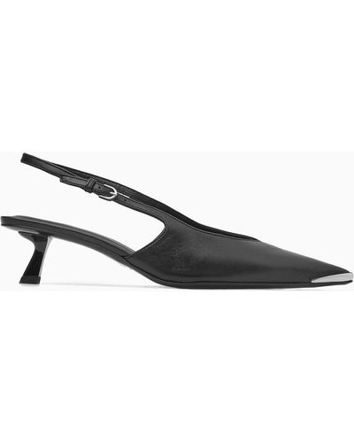 strappy white kitten heels