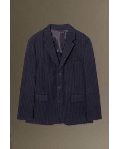 COS Pinstriped Wool Blazer - Regular - Blue