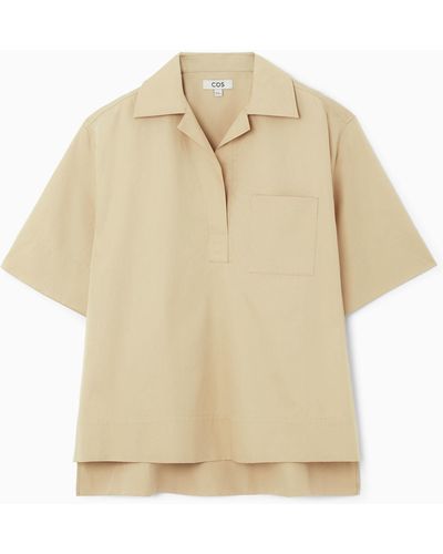 COS Short-sleeved Resort Shirt - Natural