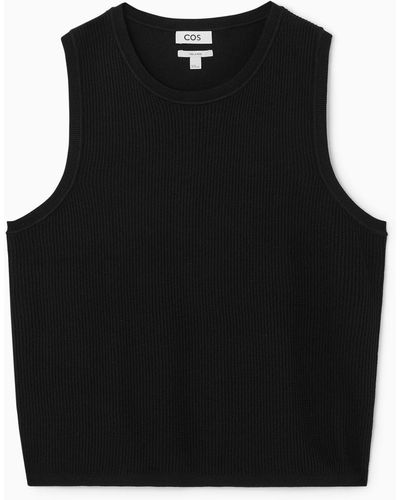 COS Textured Knitted Tank - Black