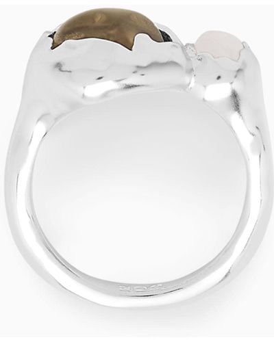 COS Semi-precious Stone Pinky Ring - White