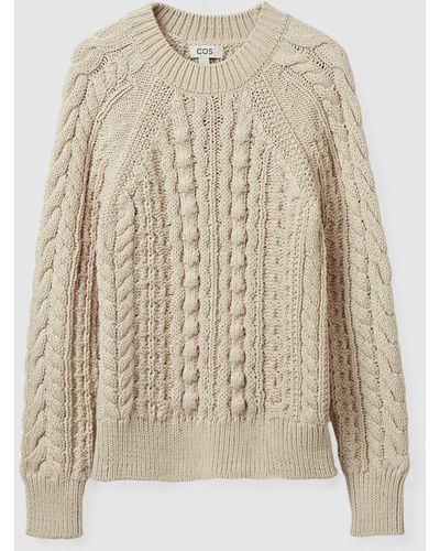 COS Cable-knit Sweater - Natural