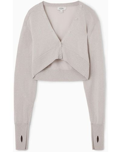 COS Cropped Wool-blend Cardigan - White