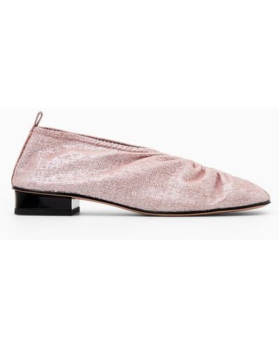 COS Gathered Metallic Ballet Shoes - Pink