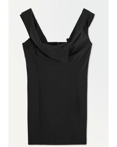 COS The Off-the-shoulder Pencil Dress - Black