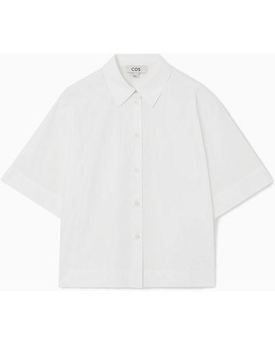 COS Boxy Short-sleeved Poplin Shirt - White