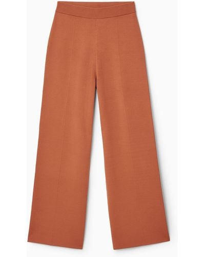 COS Double-faced Knitted Pants - Orange