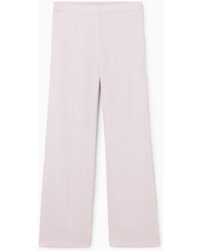 COS Wide-leg Tailored Linen Trousers - Pink