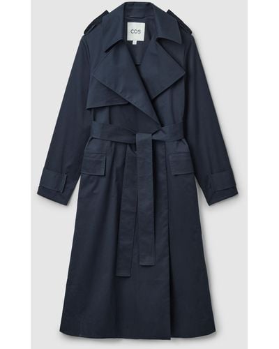 COS Belted Trench Coat - Blue