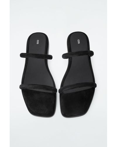 COS Minimal Suede Sandals - Black