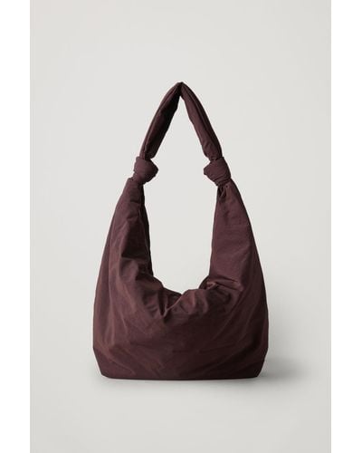 COS Draped Padded Shoulder Bag - Red