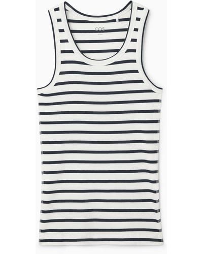 COS Ribbed Tank Top - Blue