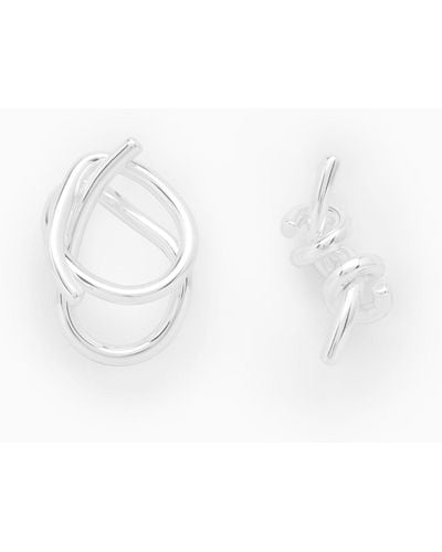 COS Mismatched Sculpted Earrings - White