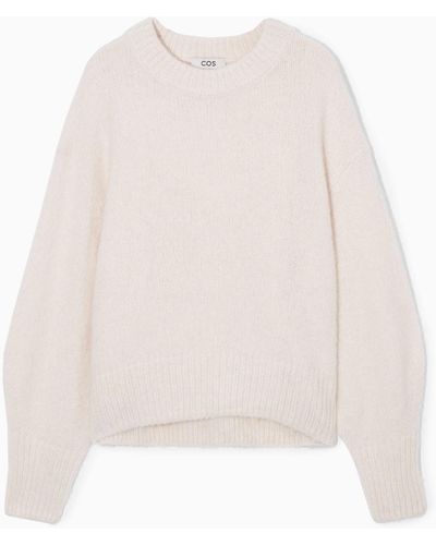 COS Alpaca-blend Crew-neck Sweater - White