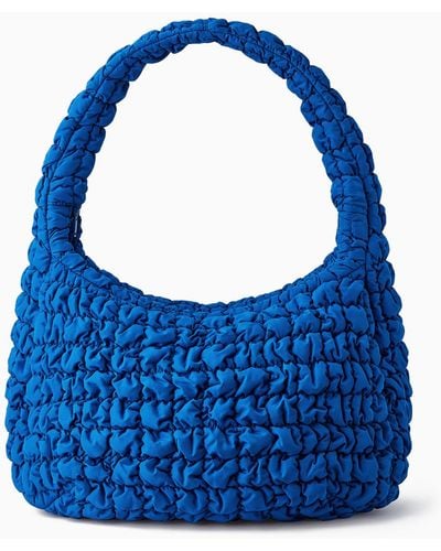 COS Oversized Quilted Crossbody - Blue