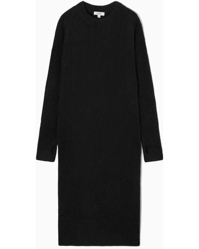 COS Oversized Knitted Alpaca-blend Dress - Black