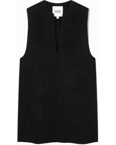 COS V-neck Double-faced Wool Dress - Black