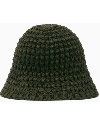 COS Crochet Bucket Hat - Green