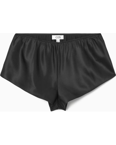 COS Silk-satin Shorts - Black