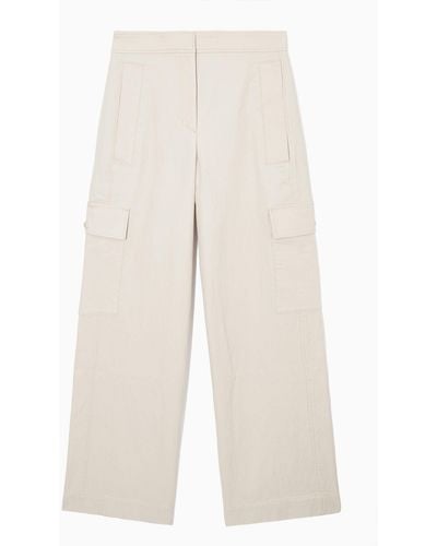 COS Wide-leg Cargo Trousers - White