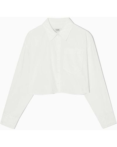 COS Cropped Poplin Shirt - White