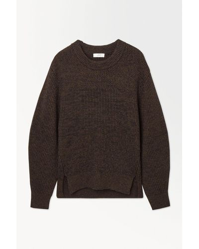 COS The Paneled Wool Sweater - Brown