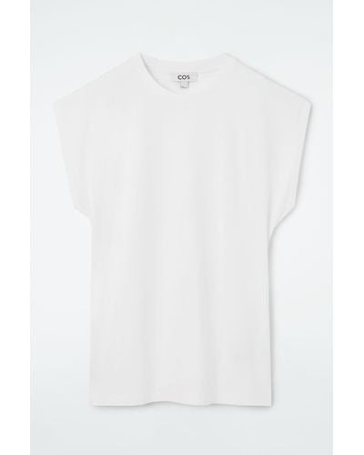 COS Waisted Cap-sleeve T-shirt - White