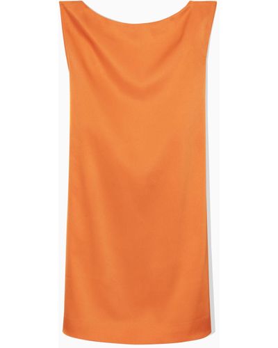 COS Draped Open-back Mini Dress - Orange
