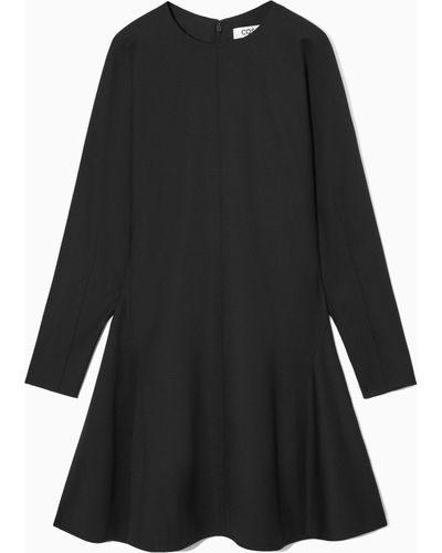 COS Sculpted Wool-blend Mini Dress - Black