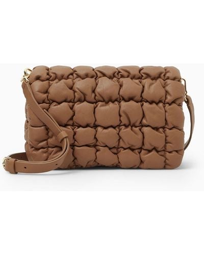 COS Quilted Crossbody - Leather - Brown