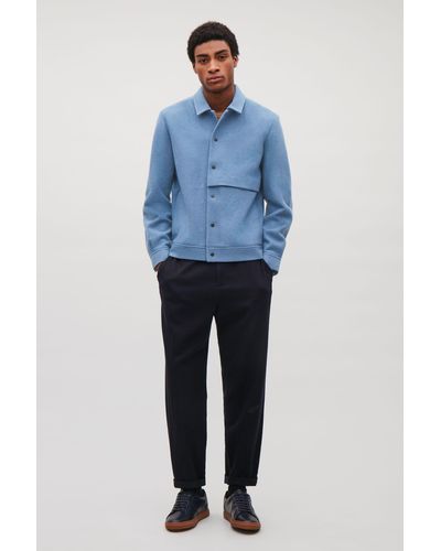 Cos boiled top wool jacket blue