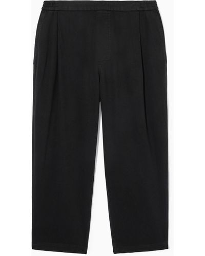 COS Elasticated Twill Trousers - Black