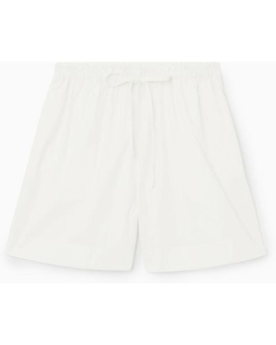 COS Gathered Drawstring Shorts - White