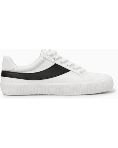 COS Leather-trimmed Canvas Trainers - White