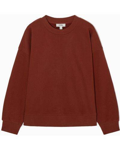 COS Oversized Fleece-back Sweatshirt - Red