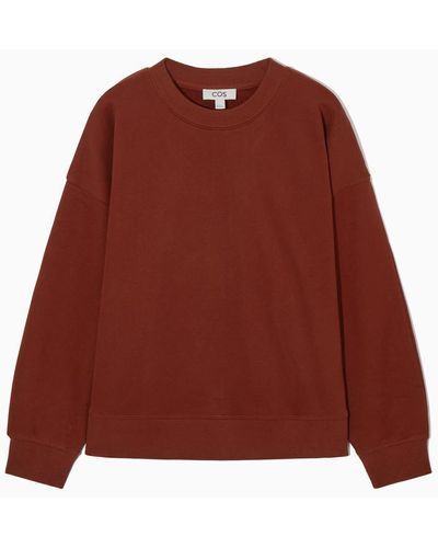 COS Oversized-sweatshirt Mit Fleecefutter - Rot