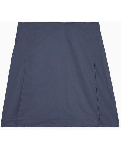 COS Shell-panel A-line Mini Skirt - Blue