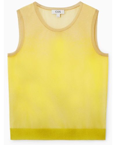 COS Fine-knit Ombre Tank Top - Yellow