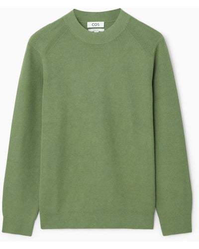 COS Ribbed-knit Jumper - Green