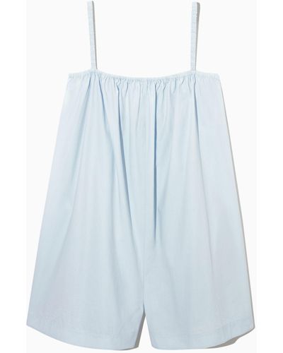 COS Gathered Strappy Playsuit - Blue