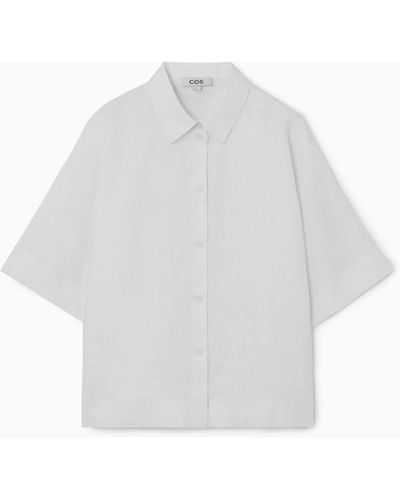 COS Short-sleeved Linen Shirt - White