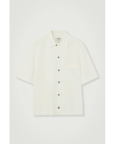 COS Short-sleeved Seersucker Shirt - Natural